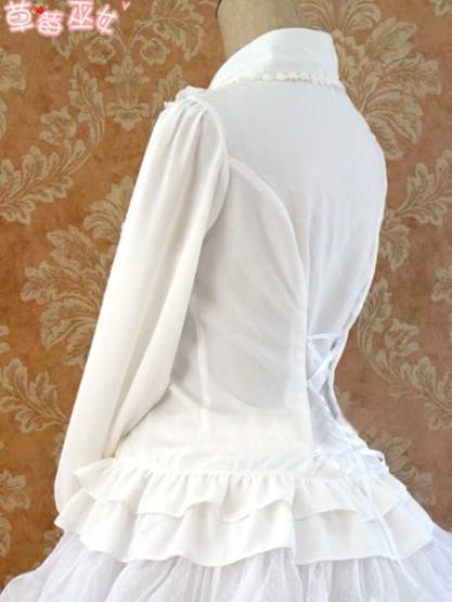 Rococo Style Lace Lolita Shirt Silk and Linen 5 Colors
