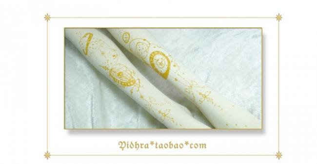 Yidhra -The Gate of Rolling Starry Star- Gold-stamping Lolita Tights