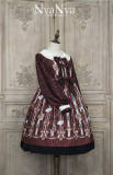 Royal Card~ Peter Pan Collar Lolita Printed OP Dress -Ready Made
