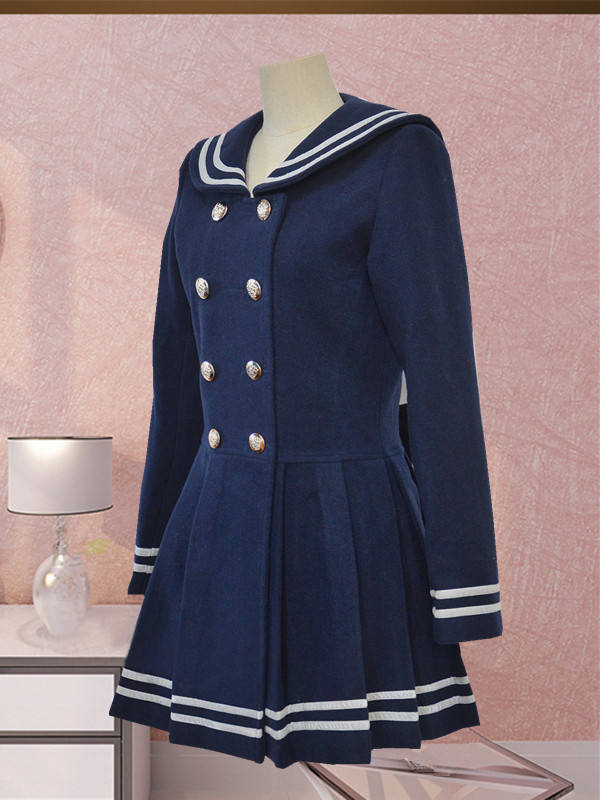 Princess Faith College School Style Sailor Style Lolita Long Coat