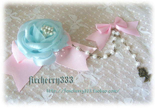 Sweet Rose and Bow Hairpin Set -In Stock