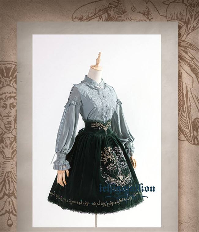 The Splendor of Gold&Siliver Tree Classic Embroidery Lolita Skirt, Jumper Dress, Vest and Cape