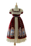Captain Catalina~ Classic Lolita High Waist OP Dress Front Open Design -Ready Made