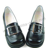 Black Buckle Smooth Sole Lolita Shoes O