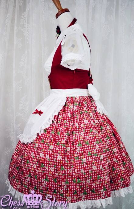 Summer Cherries Strawberry Lolita JSK 3 Colors + Apron