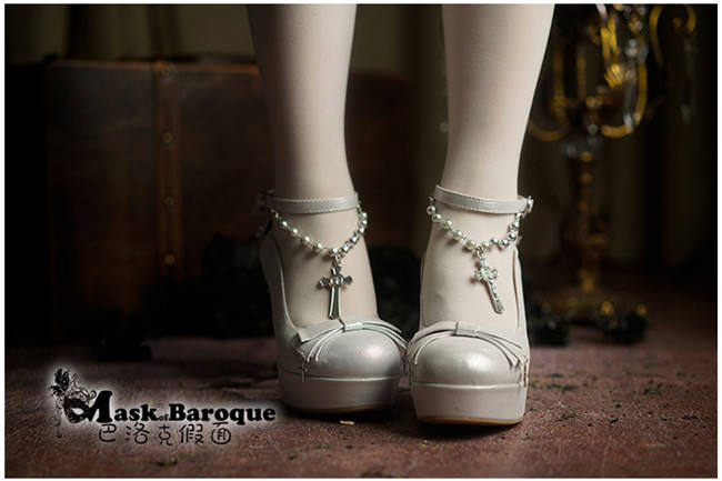 Mask of Baroque ~ Cross Candlestick Lolita Heels Shoes -11 Colors Pre-order Closed