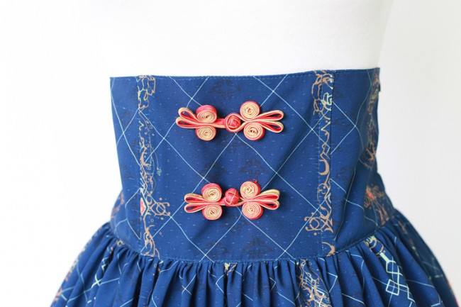 Neverland ~Chinese Palace Lanterns~ High Waist Skirt -Dark Blue M- IN STOCK