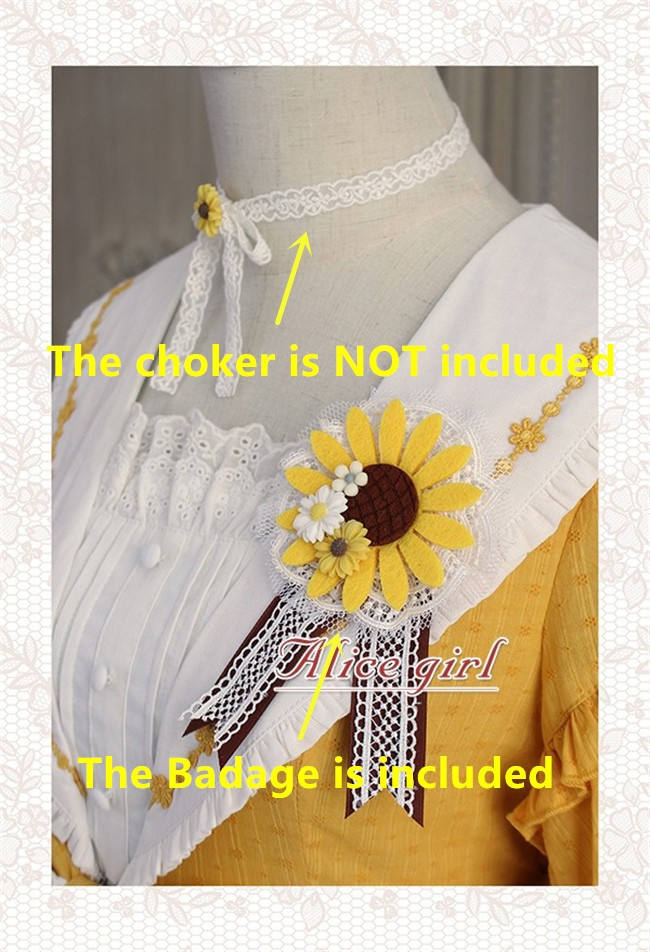 Alice Girl ~Sunflower Classic Lolita Short Sleeves OP - Green Size L - In Stock