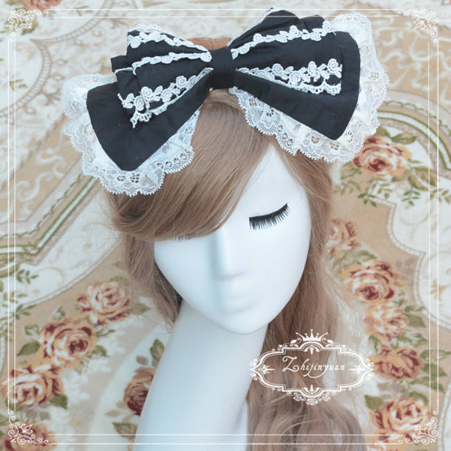 Sweet Lolita Headbow - 5 Colors Available Coffee In Stock