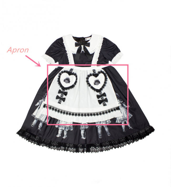 Antique Paper Doll~ Black Lolita JSK Dress -Ready Made