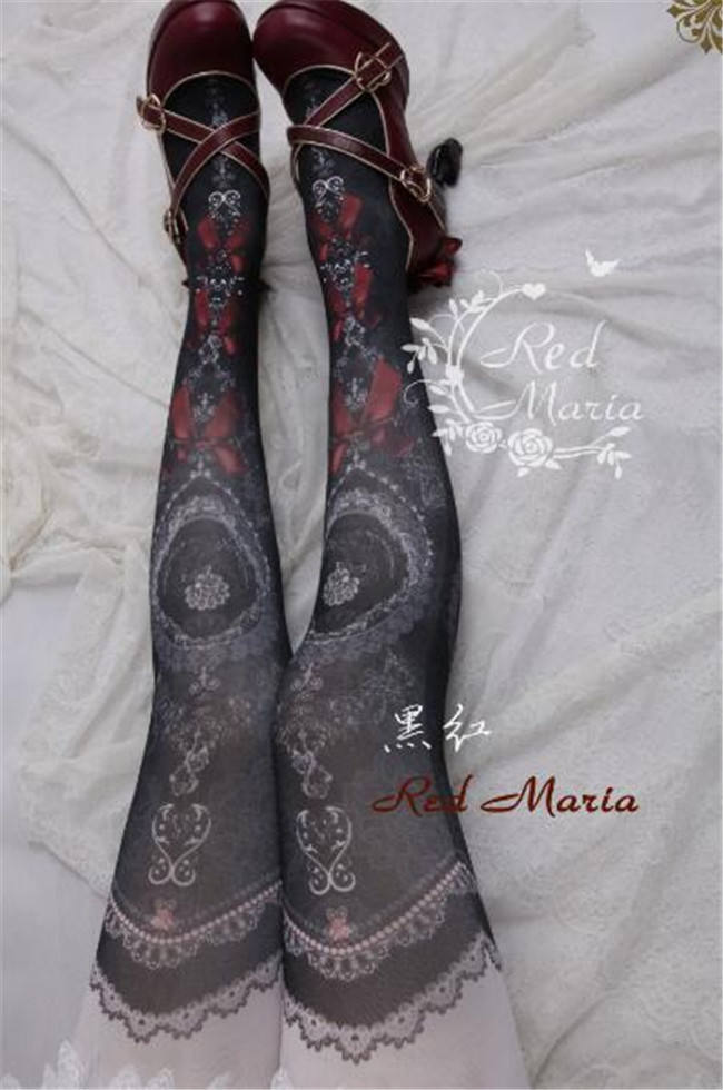 The Peacock Feather~ Vintage Double-sides Printed Lolita Tights