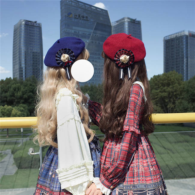 Alice Girl ~Gingham Teddy Lolita JSK -Pre-order