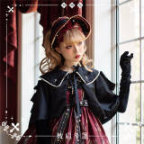 NyaNya Lolita ~Dancing Rabbits Cross Velvet Lolita Cape Short/Long Version -Pre-order Closed