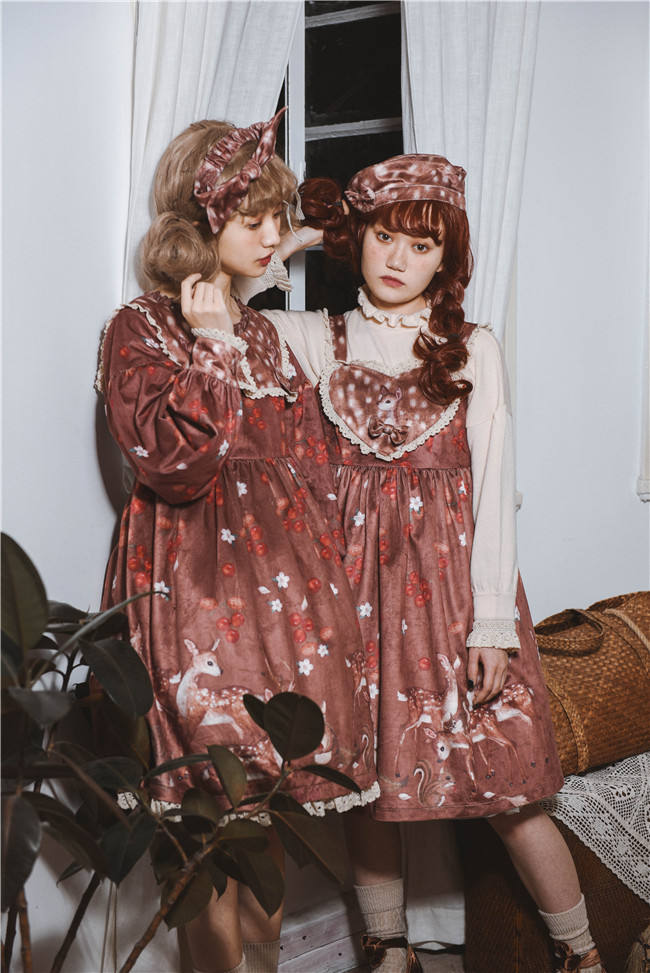 Berries Deer~ Sweet Lolita OP/JSK -Pre-order Closed