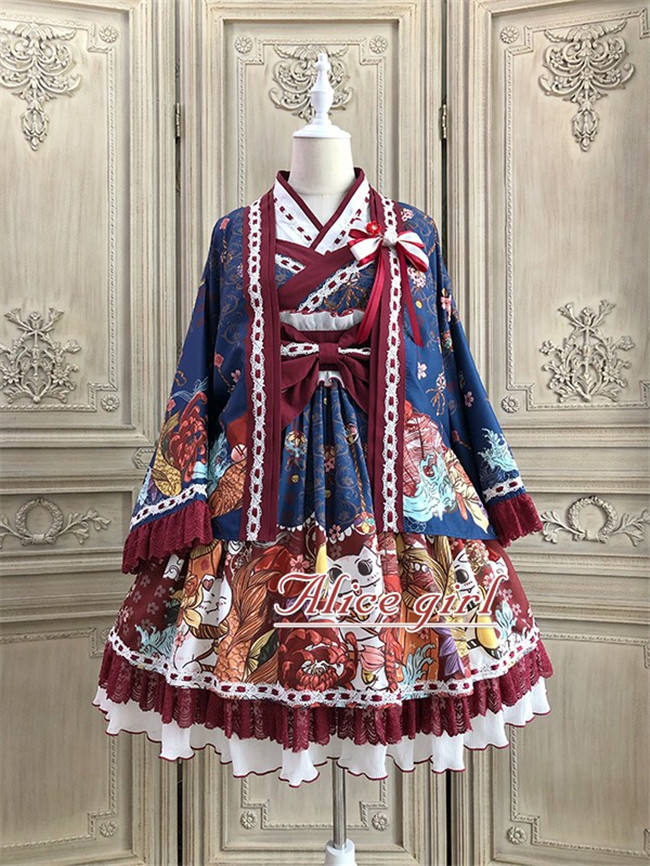 Alice Girl ~Lucky Cat~ Kimono Style Lolita JSK