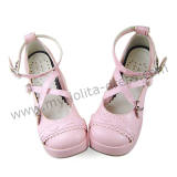 Sweet Pink Belts Lolita Shoes