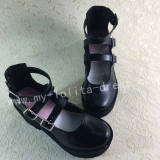 Sweet Gothic Matte Black Lolita Heels Shoes with High Platform