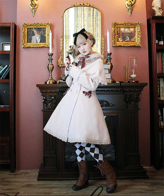 Pumpkin Cat Winter  Lolita Long Jacket and Cape