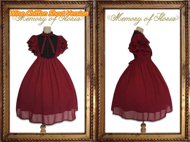 Memory of Floria~ Vintage Lolita OP Short/Long Version-Ready Made