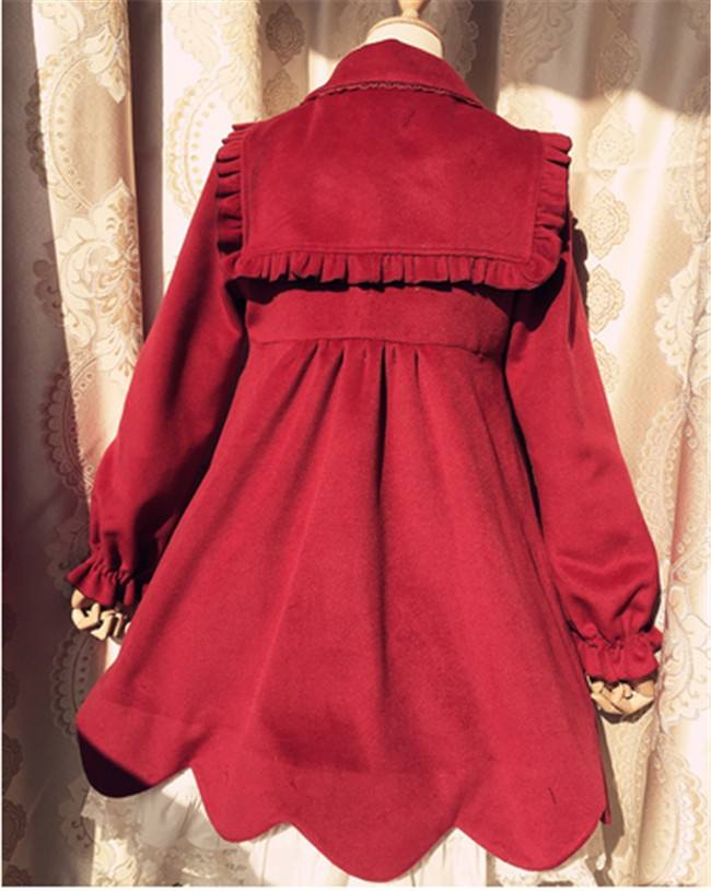 Sweet Thickening Thermal Loose Lolita Coat with Detachable Fur Collar