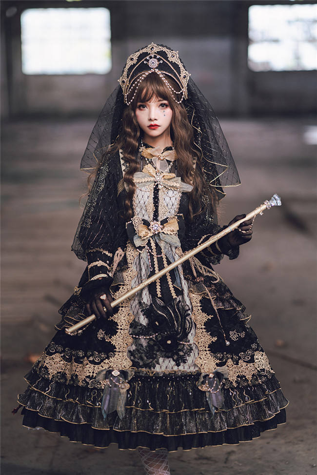 Dawn Nightmare~ Elegant Lolita OP Bridal Design -Ready Made