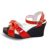 Classic Glitter Bow Red Sandals