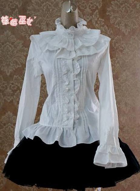 Cotton Tailored Light Purple Lolita Blouse - Good for Tailor
