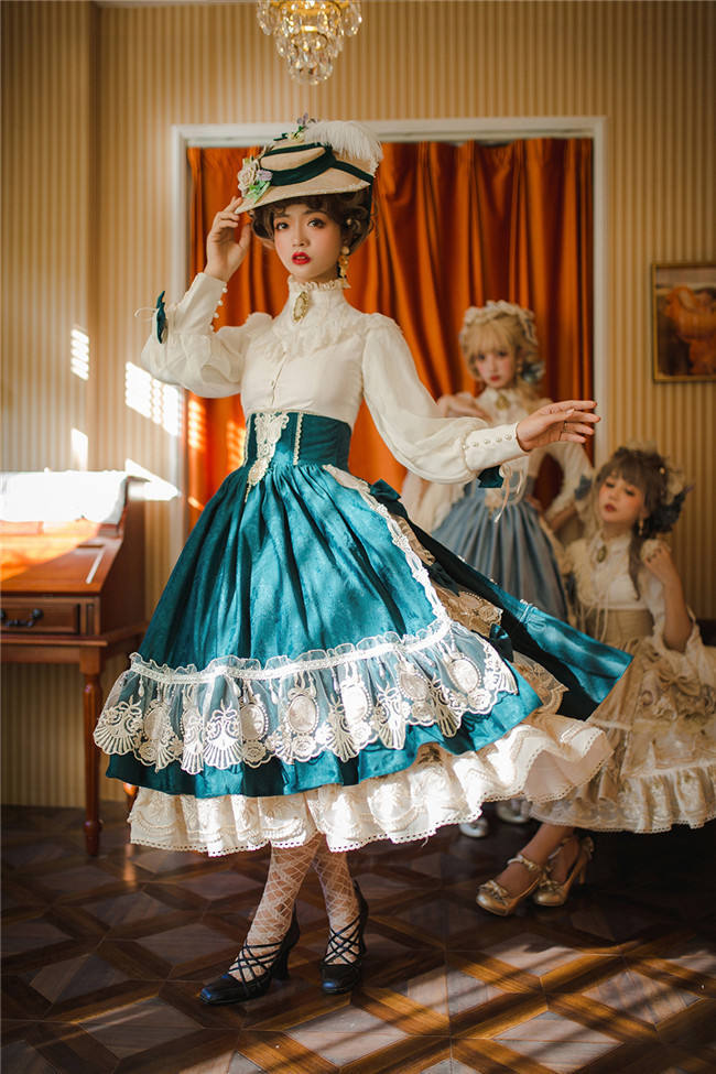 Miss Point ~ Elizabeth~ Elegant Lolita Fishbone Skirt Tea Party Version -Custom Tailor Available