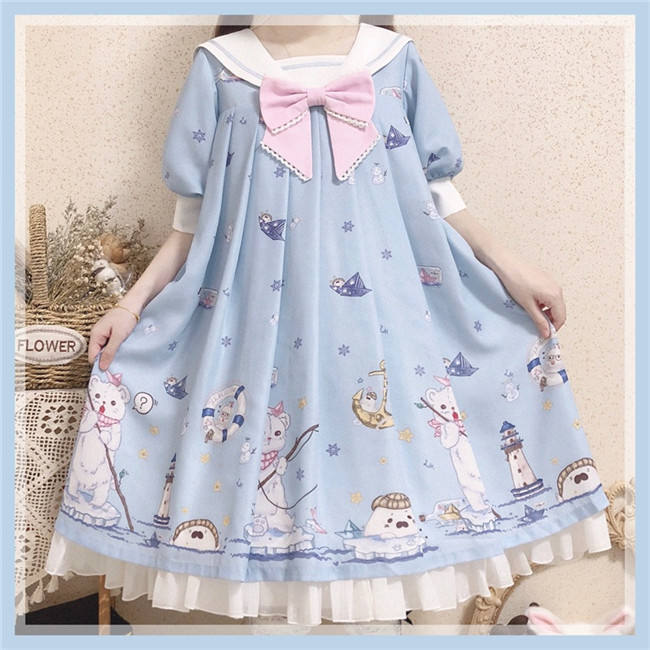 LeMiroir~Polar Bear ~Printed Lolita OP-Pre order Closed