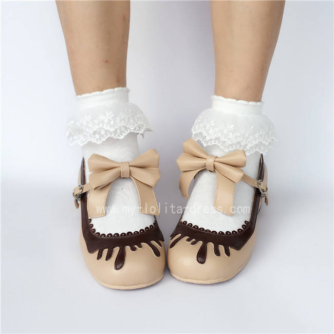 Sweet Black With Coffee Lolita Heels Shoes