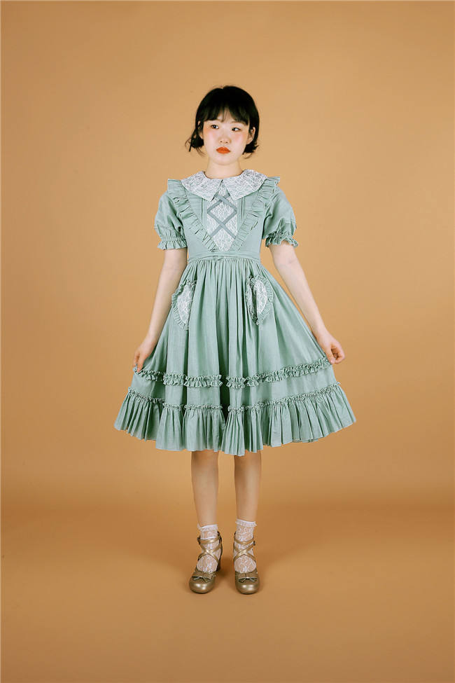Peach Heart~ Sweet Lolita Short Sleeves OP -Pre-order Closed