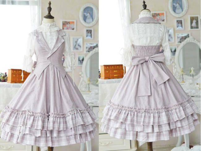 Doris Night ~College Style Lolita Vest JSK / Cape - Ready made