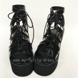 Gothic Velvet Coffee Lace Up Lolita Girls' Shoes