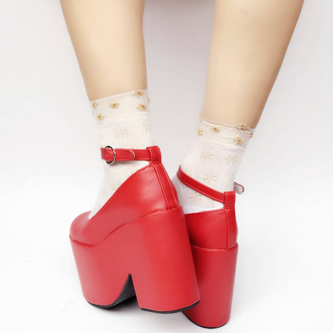 Lady's Sweet Cream White Lolita High Platform