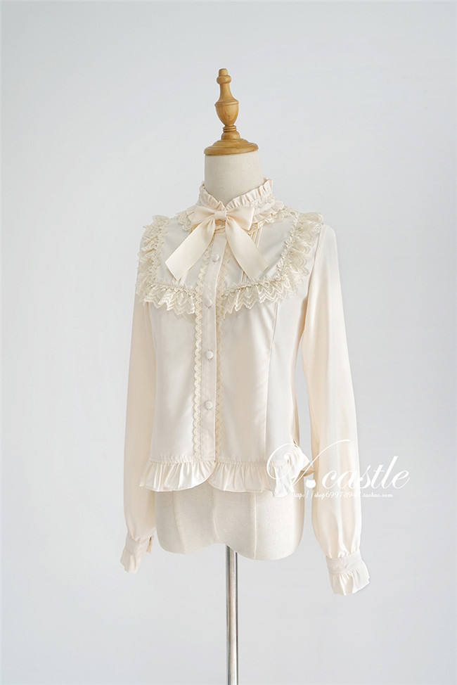 Sweet Roll Collar Lolita Blouse -Ready Made Black Size S - In Stock