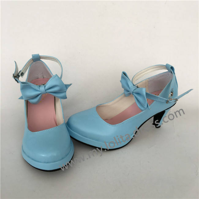 Matte Blue High Platform Lolita Heels Shoes