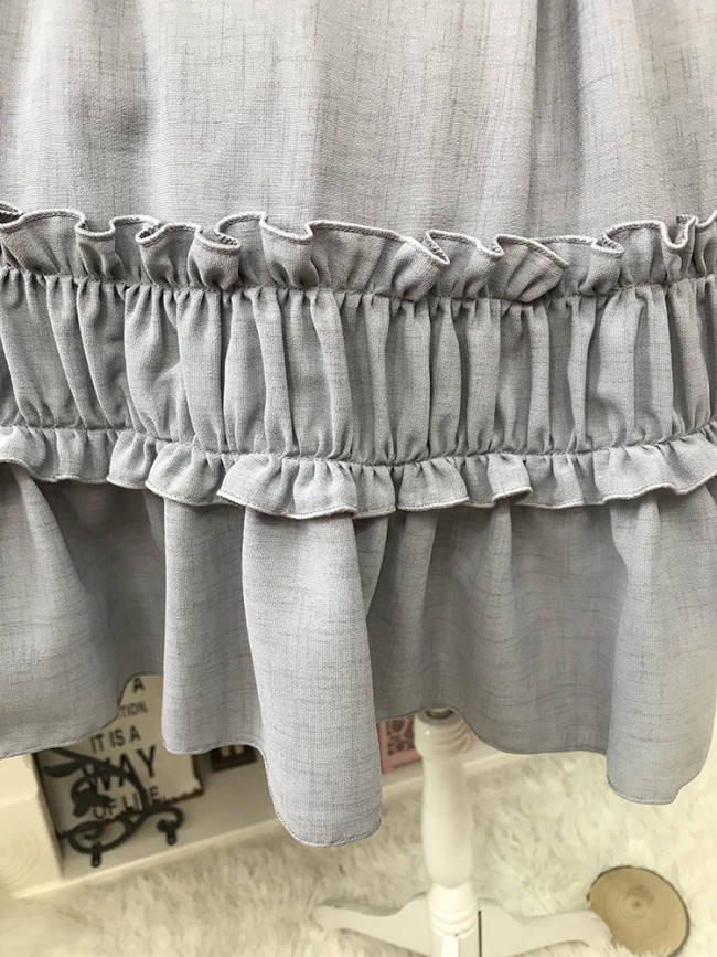 Pure Color Lolita Short Sleeves OP Dress -Middle Version/Long Version -Pre-order Closed