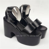 Popular Black Matte Single Belt Lolita Sandals