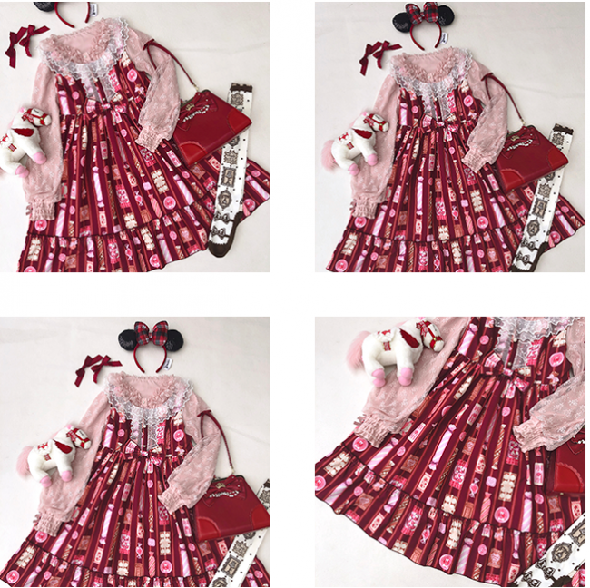 Diamond Honey ~Candy Store Sweet Lolita Jumper -3 Pink L in Stock