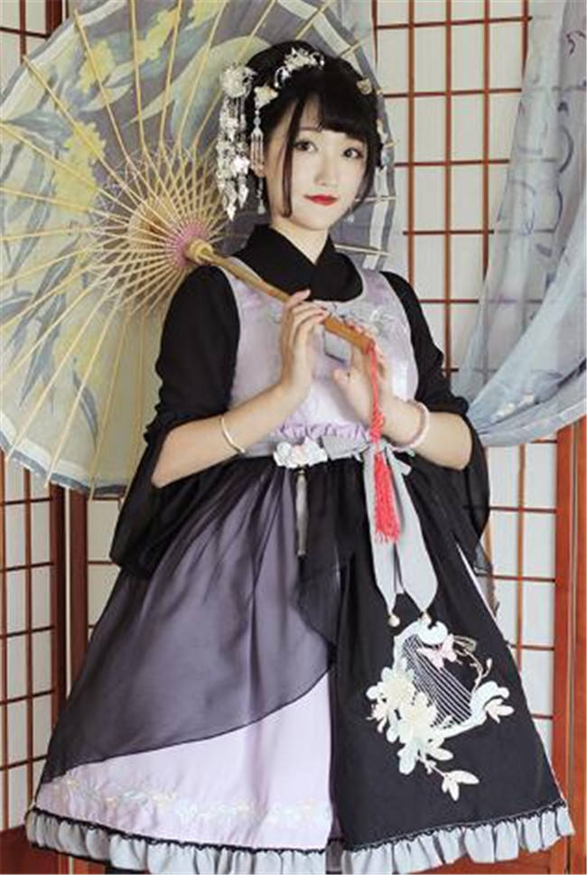 The Inlaid Harp ~Qi Lolita JSK Dress With Overskirt