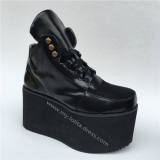 High Platform Glossy Black Lolita Shoes O