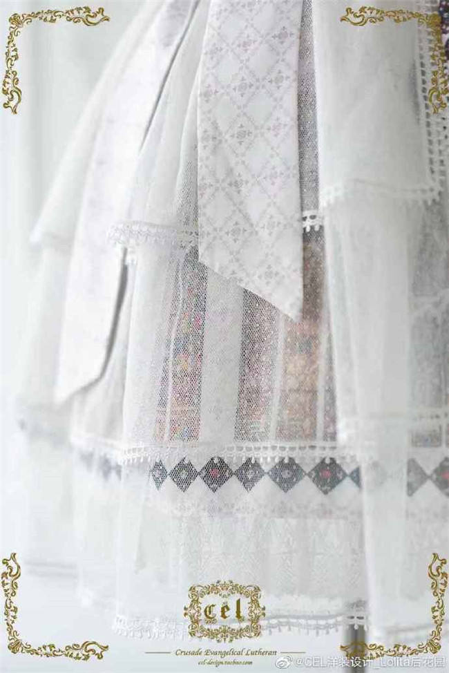 CEL Lolita ~The Holy Cross Gothic Lolita JSK with Front Open Design + Fake Collar -Ready Made