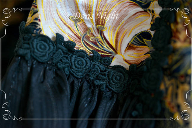 The Night Rose~ Pure Cotton Jacquard Lolita Skirt