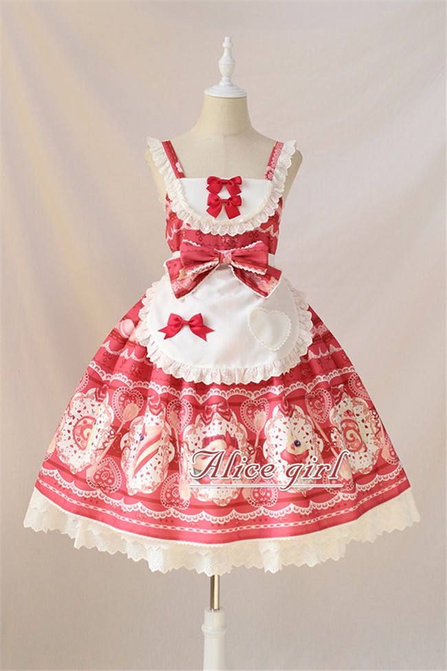 Dessert Chef~ Sweet Lolita JSK With Detachable Apron -Ready Made Light Blue Size S - In Stock