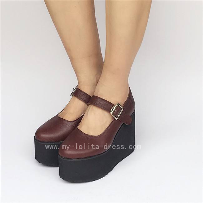 Girls Matte White Lolita High Platform Classic Shoes