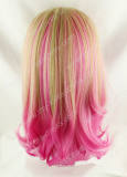 Japanese Fashion Blond Pink 50cm Long Girls Wig