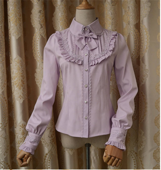 Elegant Thickening Thermal Lolita Lapel Blouse for Winter