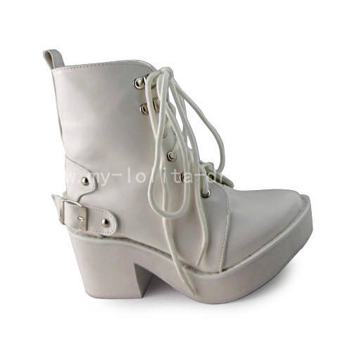 Matt White Girls Short Boots