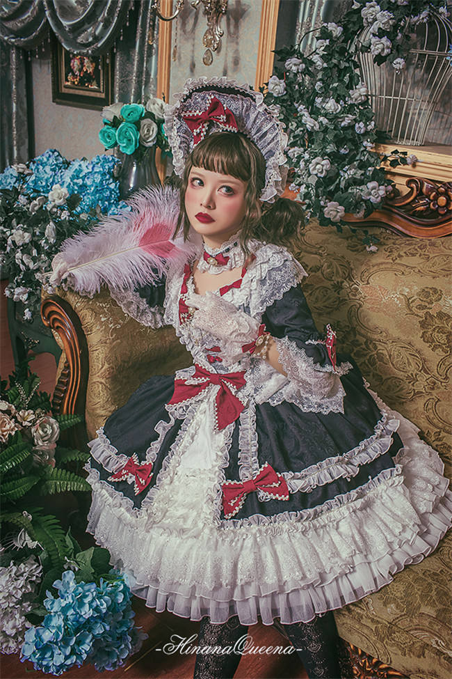 Moira~ Lolita Short Sleeves OP Dress -Sax Size XL In Stock