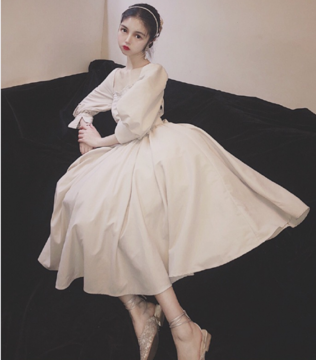 Gem Manor ~Elegant Vintage Lolita OP -Apricot L Size In Stock
